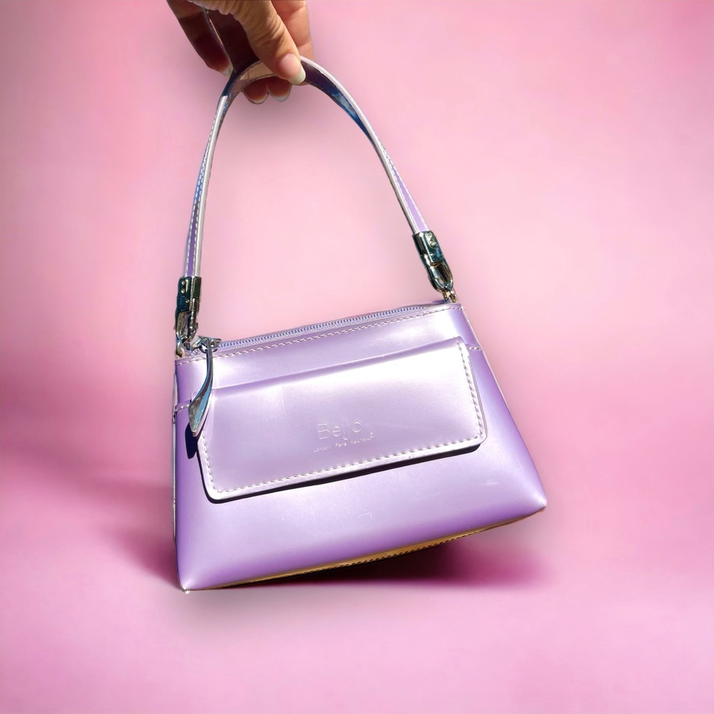🖇️Vtg Y2K Beijo Mini Bag Metallic Lavender Micro Shoulder Bag